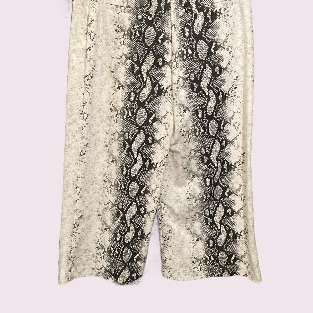 NWT Gianni Bini Python Print Wide Leg Cropped Pants - Picture 2 of 10